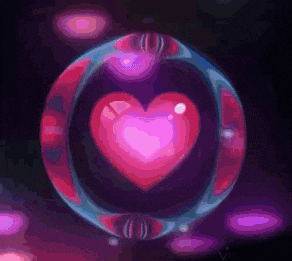 a bubble with a heart inside of it surrounded by other bubbles