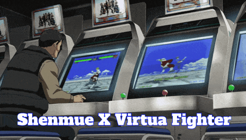 a video game called shenmue x virtua fighter is being played by a man