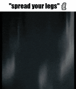a black and white photo with the words " spread your legs " on top