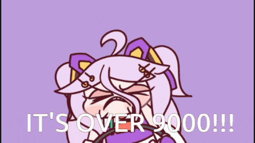 a cartoon of a girl with a surprised look on her face says it 's over 9000