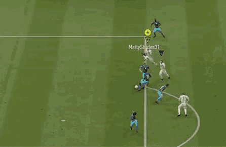 the goon says no on a soccer field with players