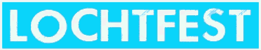 the word lochfest is written in white letters on a pink background