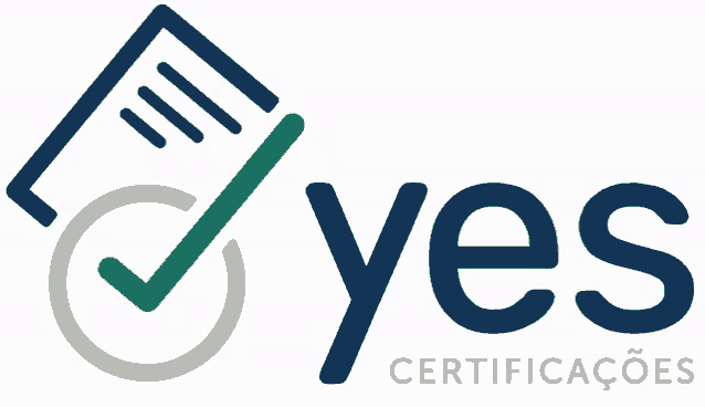 a logo for yes certificacoes with a check mark in a circle