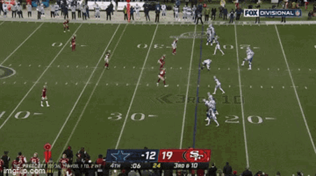 a fox divisional broadcast of a football game between the san francisco 49ers and the dallas cowboys
