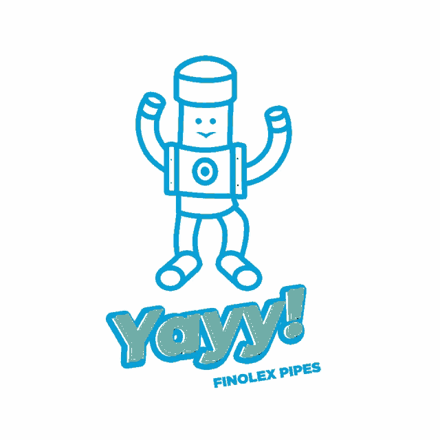 a logo for yayy finolex pipes with a robot on it