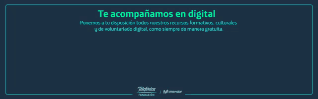 a blue sign that says " te acompañamos en digital " on it