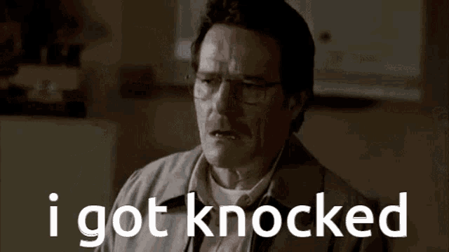 a man with glasses says i got knocked in front of him