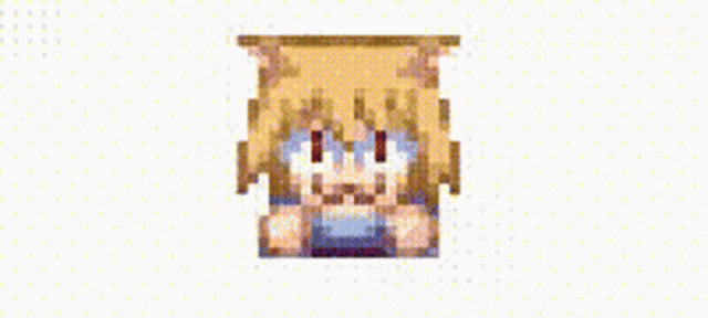 a pixel art drawing of a girl with a cat ear