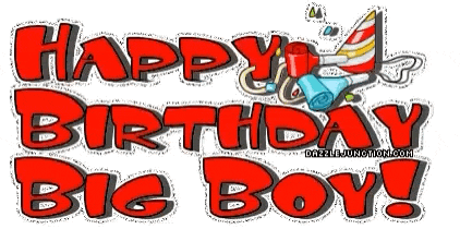 a happy birthday big boy greeting card with a toothbrush and toothpaste