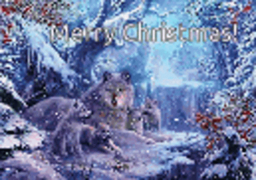Merr Christmas Wolf GIF