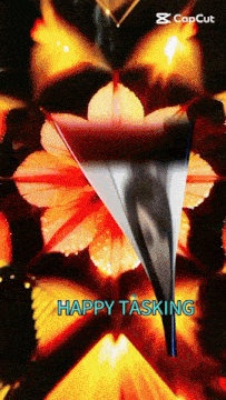 a picture of a flower with the words happy tasking