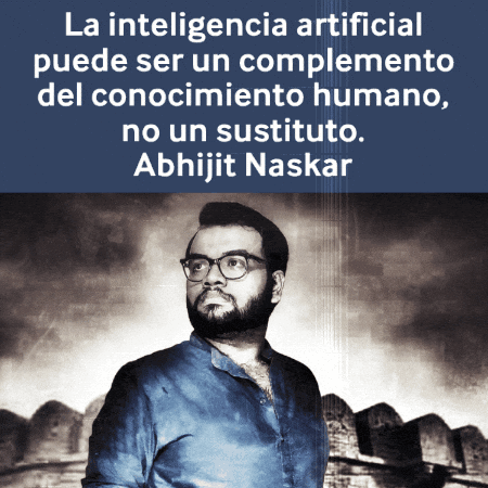 a man with glasses and a quote from abhijit naskar