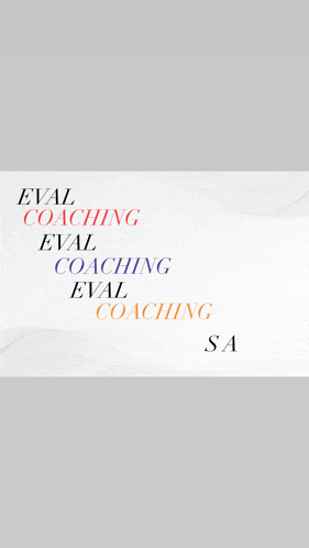 a white background with the words ' eval coaching ' written on it
