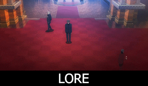 the word lore is on a red background