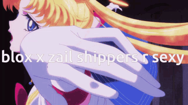a picture of a girl with the words blox x zail shippers r sexy on the bottom