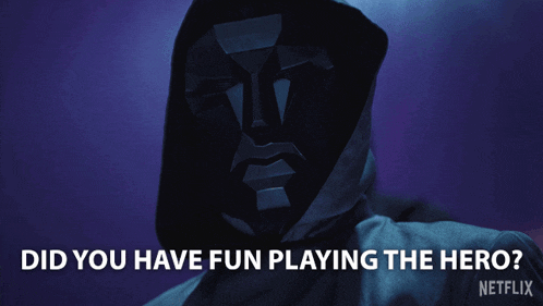 a poster for netflix shows a man with a mask on
