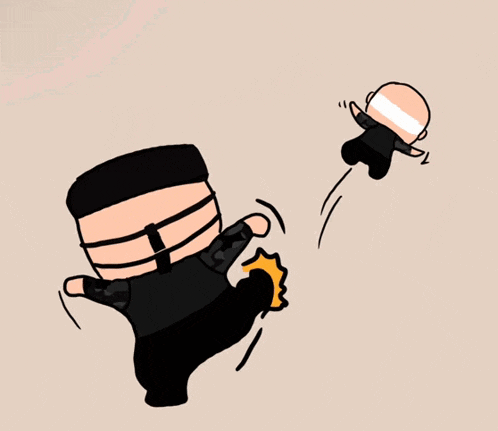 a cartoon of a police officer kicking another one