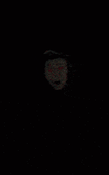 a cartoon of a man with red eyes saying bwahaha !!!