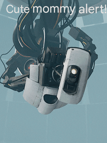 a picture of a robot with the words cute mommy alert