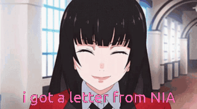 a picture of a girl with the words i got a letter from nia on it