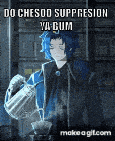 a gif of a man pouring coffee with the words do chesod suppresion ya bum below him