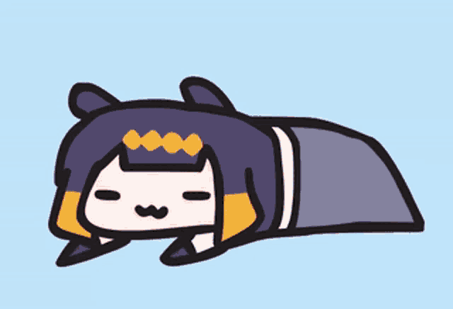 a cartoon of a girl with a purple hat