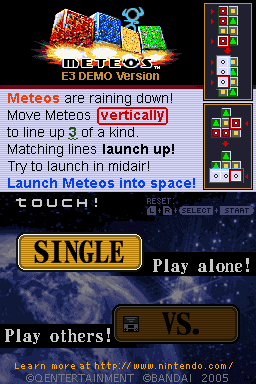 a screen shot of a game called meteos