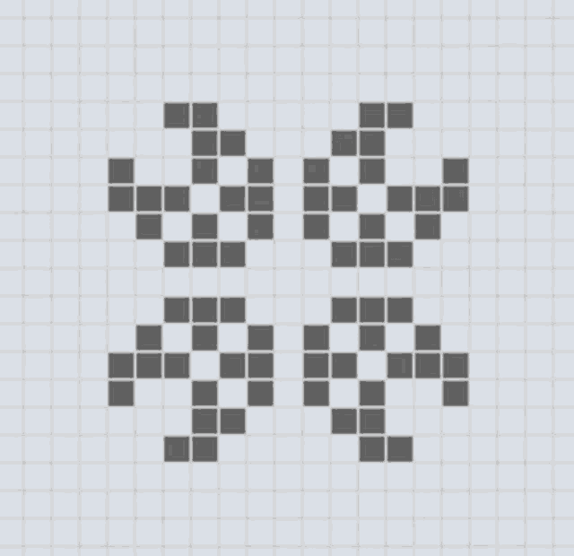 a grid of squares with the letters j and y on it