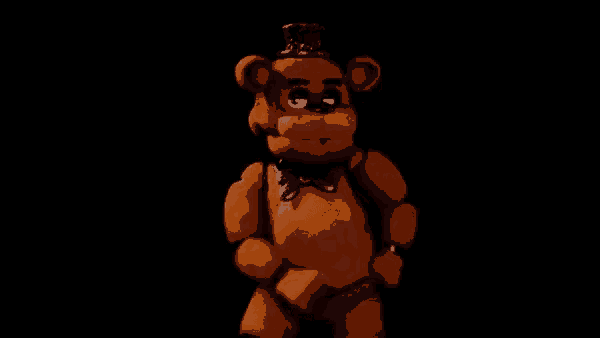 the teddy bear is wearing a top hat and bow tie and is dancing in the dark .