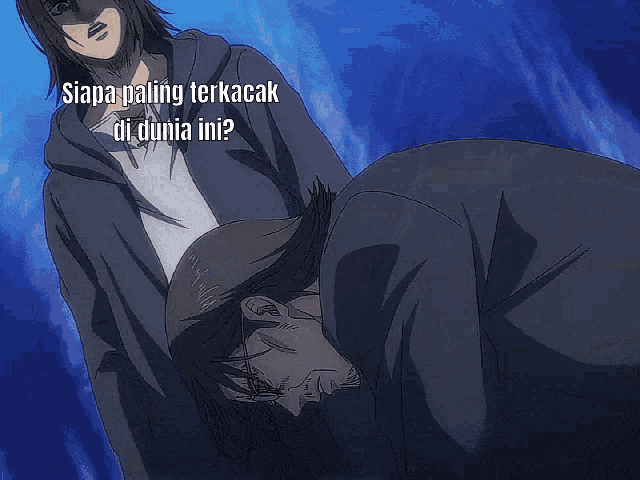a man with glasses is talking to another man with the word cakap written below him