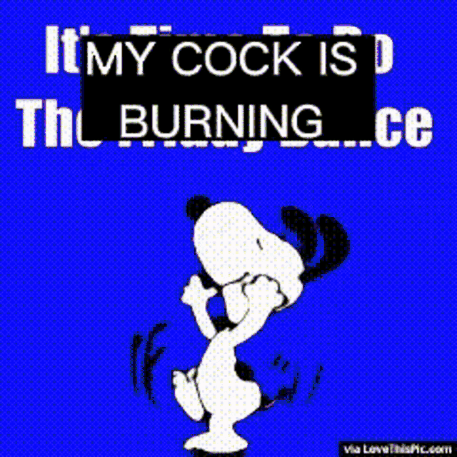 a picture of snoopy with the words " it 's my cock is the burning "