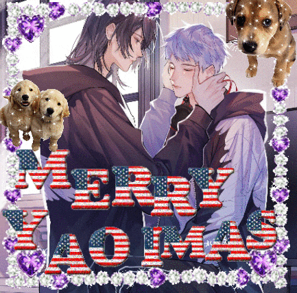 a merry christmas greeting card with a couple and two dogs