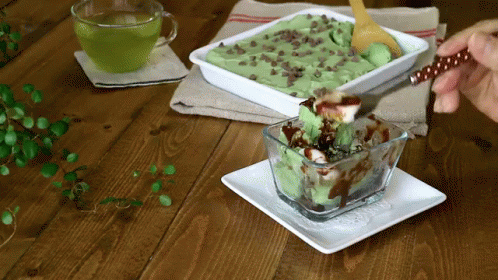 抹茶　まっちゃ デザート　アイス　말차 그린티 아이스크림 디저트 GIF - Green Tea Matcha Ice Cream GIFs