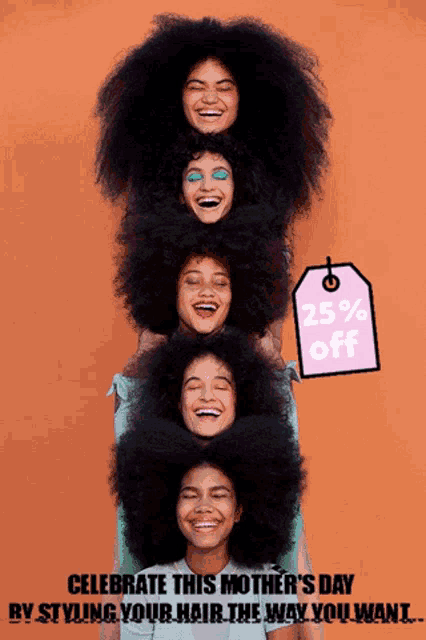 an advertisement for mother 's day offers a 25 percent off