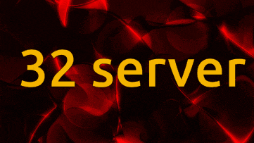 a red background with 32 server written in yellow letters