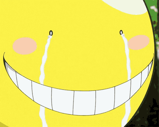 a cartoon character with tears coming out of his eyes