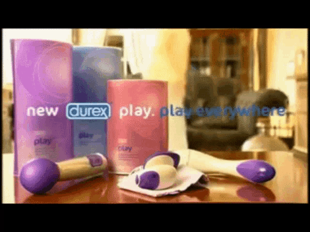 an advertisement for new durex play products