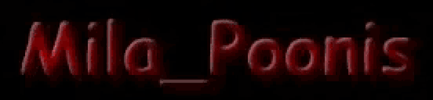 a red and white sign that says mila poonis on it