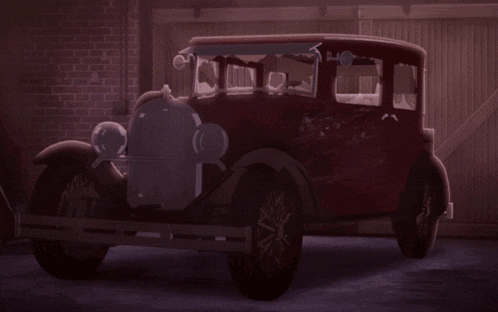 a cartoon drawing of a car with smoke coming out of the tires