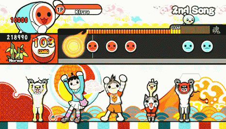 a video game with a 2nd song in the upper left corner