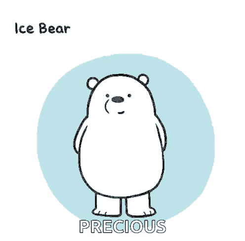 ice bear from we bare bears is holding a rose in his hands .
