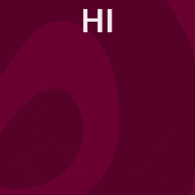 a girl with white hair and horns says hi on a purple background