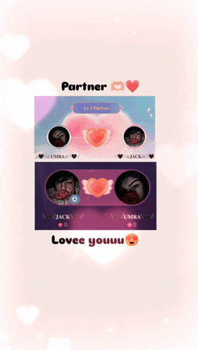 a screenshot of a game that says partner and love youuu