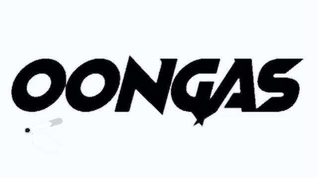 a black and white logo for ongas with a cigarette