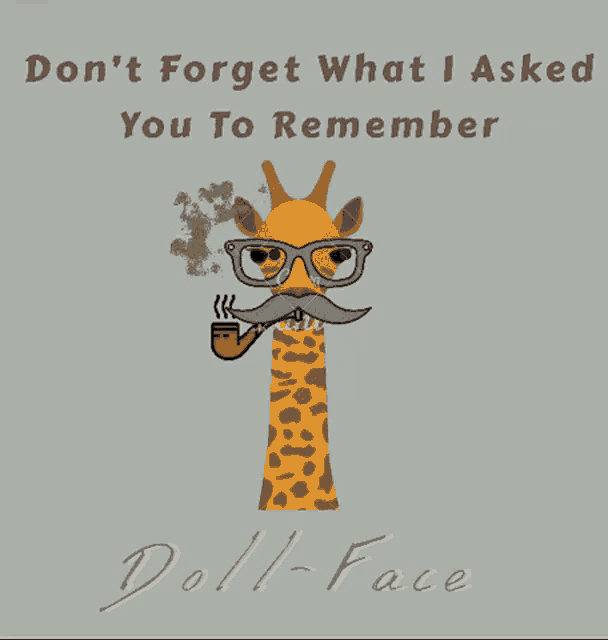 Giraffe Doll Face GIF - Giraffe Doll Face Dont Forget What I Asked You To Remember GIFs