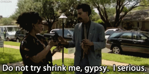 Borat Do Not Try To Shrink Me GIF - Borat Do Not Try To Shrink Me Gypsy GIFs