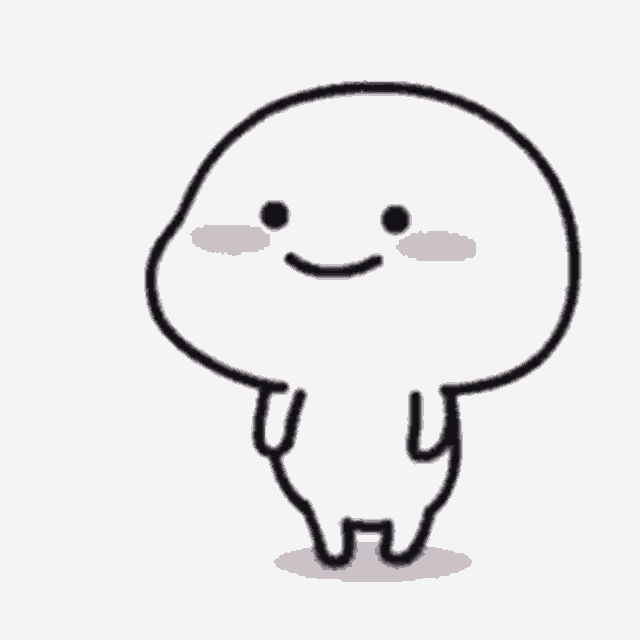 a cartoon character with a smile on his face is standing on its hind legs and smiling .