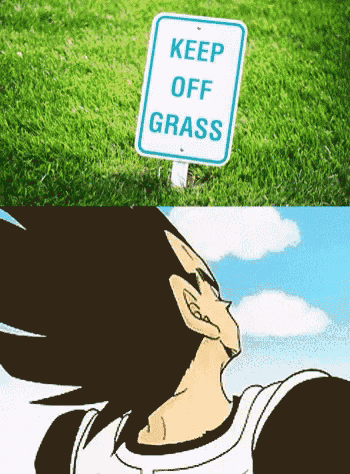 a sign that says keep off grass on it