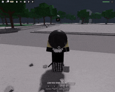 a screenshot of a video game with the words can you even see me at the bottom