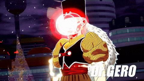 a cartoon character with the name dr. gero on the bottom